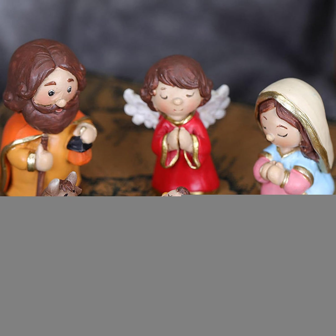 Krippenfiguren Set, Weihnachtskrippe Figuren Handbemalt, 10 Teilig Mit Maria Josef Jesus, Krippenzub