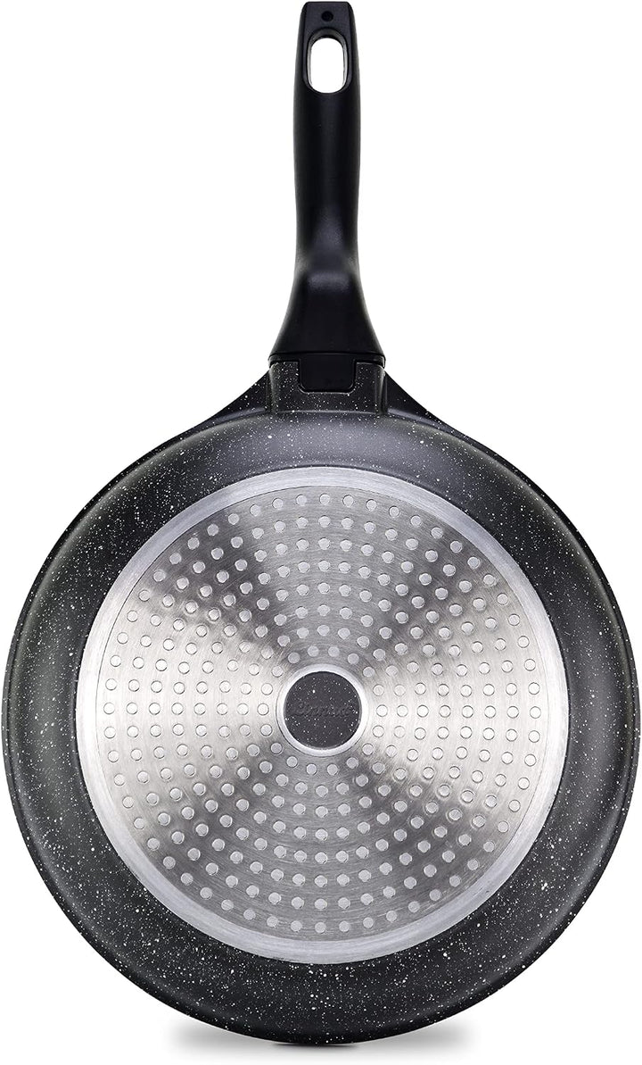 Linnuo Aluguss Pfanne 28 cm abnehmbarer Griff, Antihaft beschichtete Pfanne Induktion und alle Herde