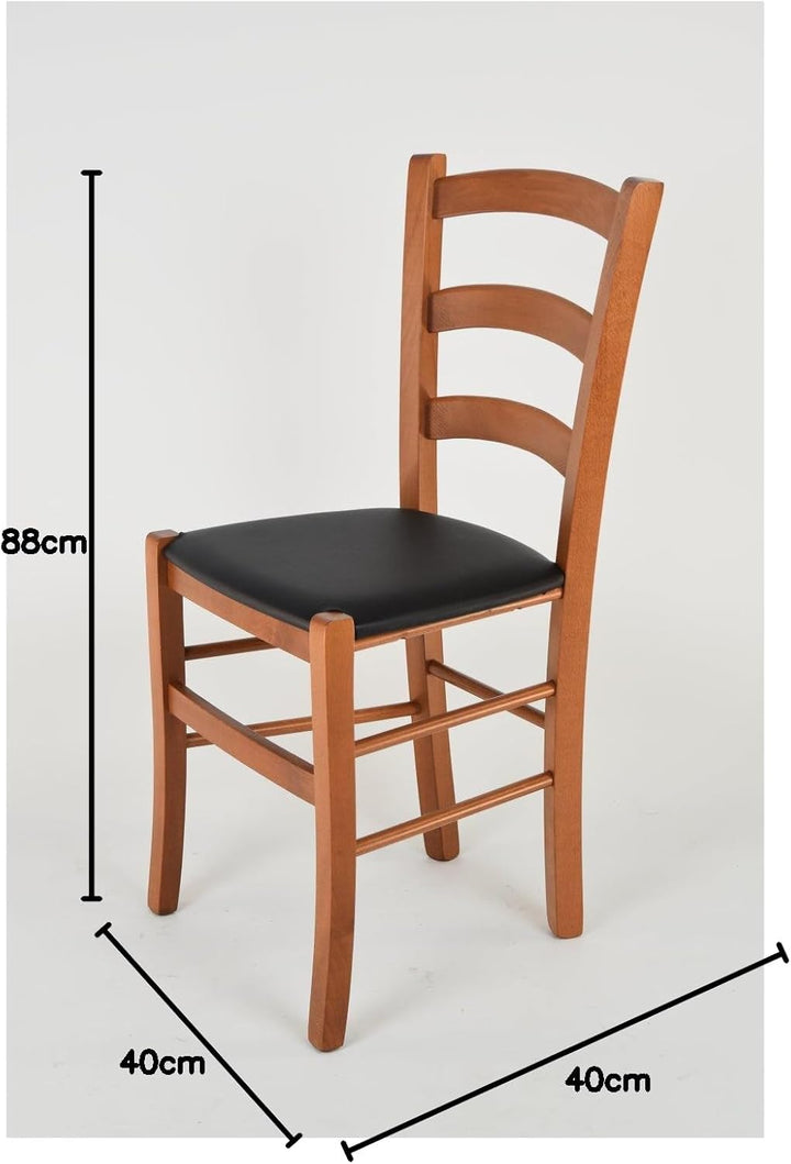 Tommychairs - Stuhl VENICE für Küche und Esszimmer, robuste Struktur aus lackiertem Buchenholz im Fa