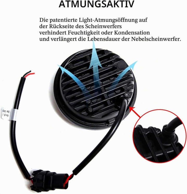 Keepdsgn 2pcs 4.5" LED Nebelscheinwerfer Motorrad Licht für Road King Glide Street Glide Electra. Sc