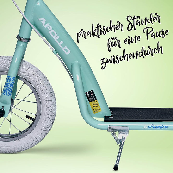 Apollo Retro Scooter Paradise | Roller mit Luftreifen 12,5 Zoll | Stylisher Tretroller für Kinder un