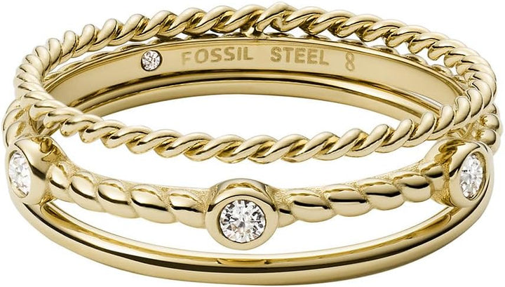 FOSSIL Damenring Vintage Heritage Edelstahl goldfarben, JF03801710