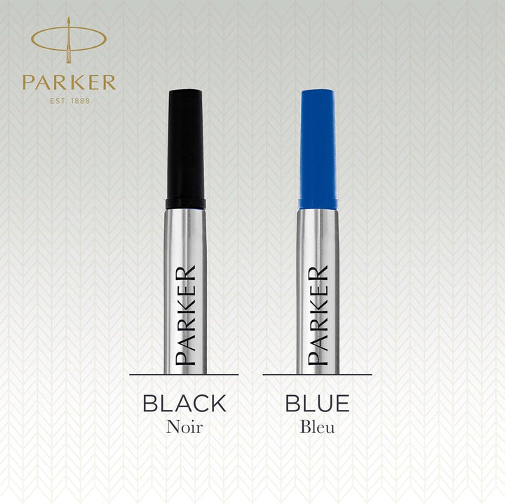 Parker Ersatzminen für Tintenroller | feine Spitze | blaue QUINK Tinte | 12 Stück Blau feine Feder,