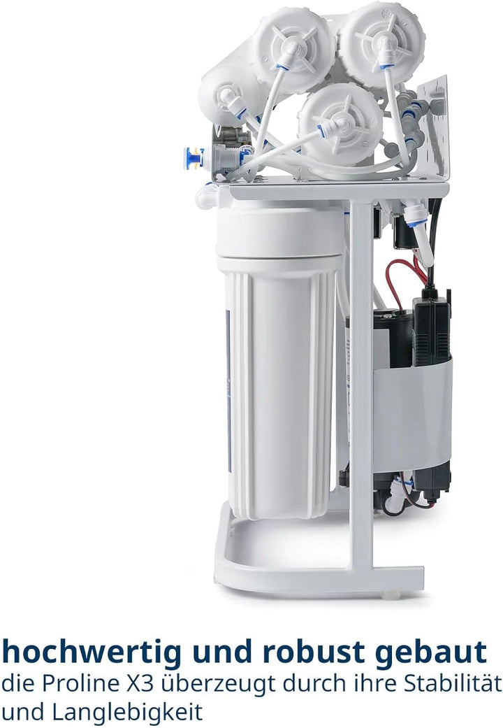 OsmoFresh® Osmoseanlage Proline X3 | 600 GPD | 1,6l/min | unter Spüle | mit Osmosehahn | vom Premium