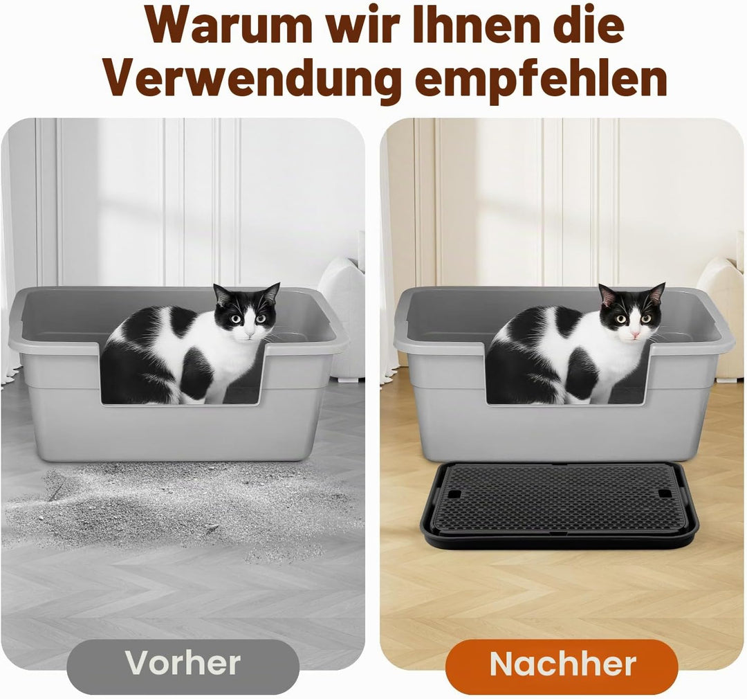 grosse Katzentoilette Rampe Matte, 42x30CM Katzentreppe, Katzenstreu Catcher für automatische selbst