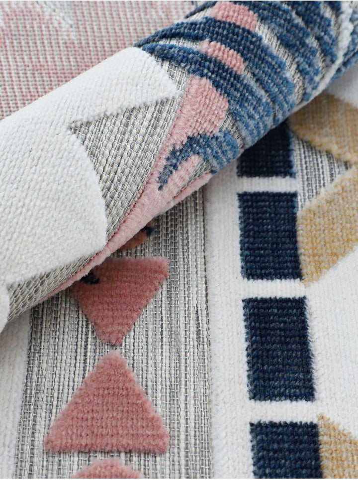 carpetfine In- und Outdoor Teppich Deja Läufer Multicolor 60x180 cm | Moderner Teppich Wetterfest fü