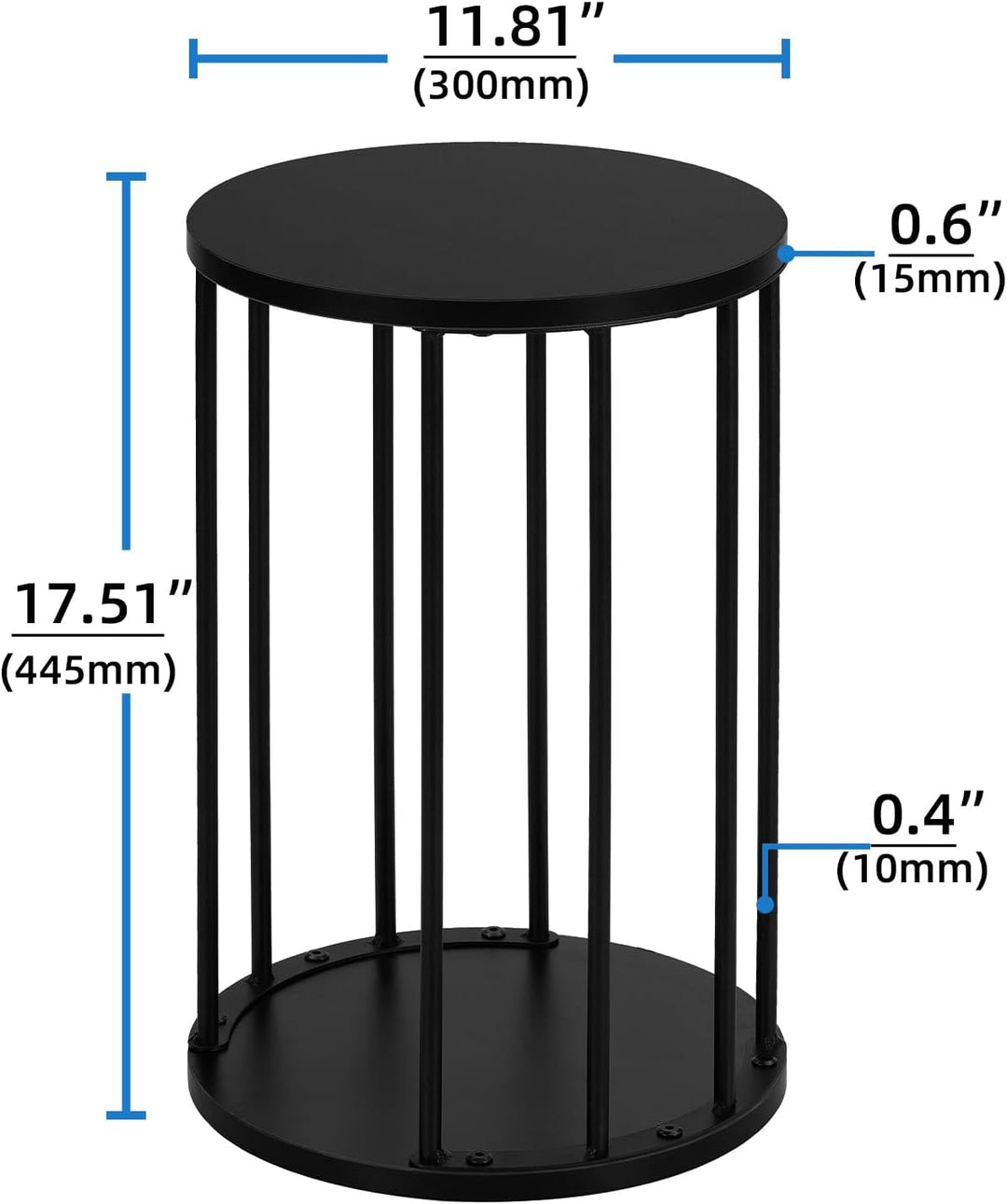 HDANI Rund Pflanzenständer Metall 45cm,Solider und Robuster Blumenständer für Wohnzimmer, Garten,Bal