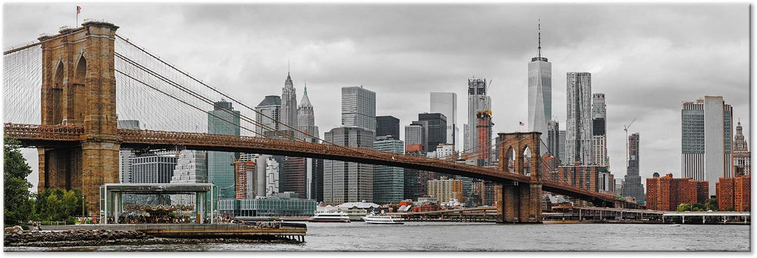 murando - Wandbilder XXL Stadt New York 150x50 cm 1 tlg - Wand Deko Vlies Leinwand Bilder Gross Wand