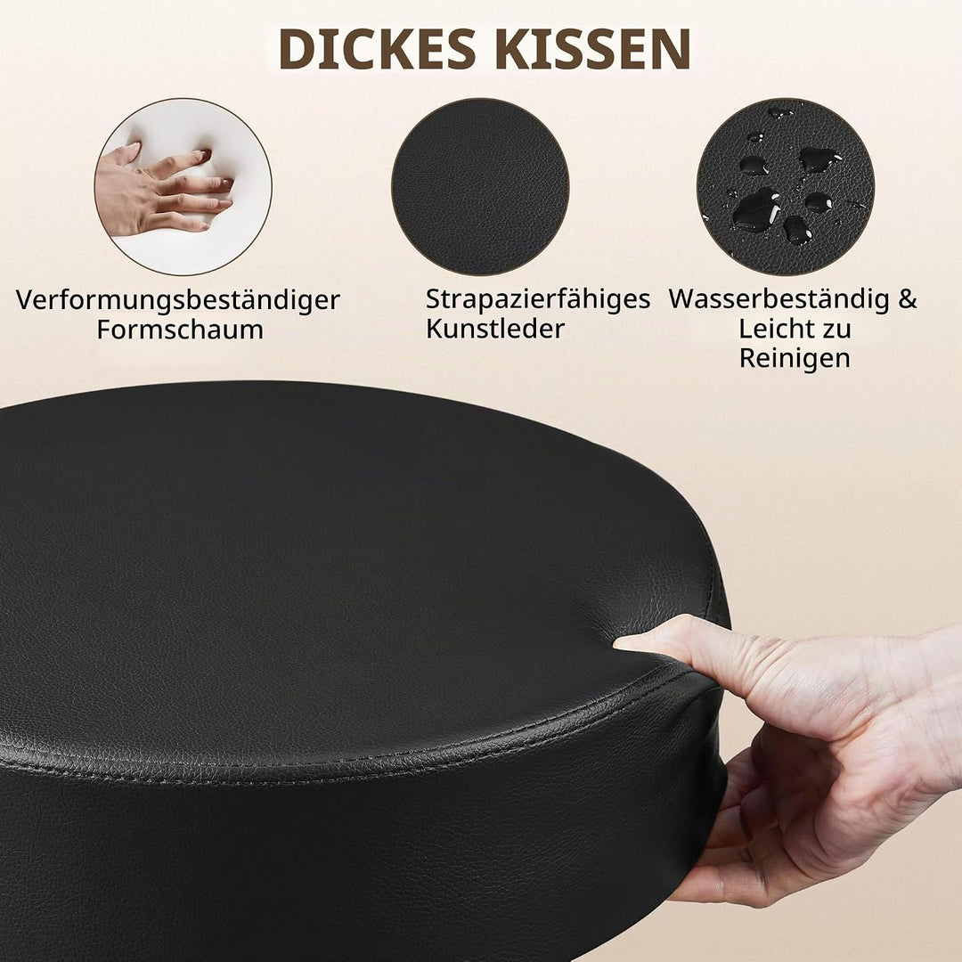 Yaheetech Rollhocker höhenverstellbar,Arbeitshocker Bürohocker 360° drehbar mit Rollen,Hocker Drehho