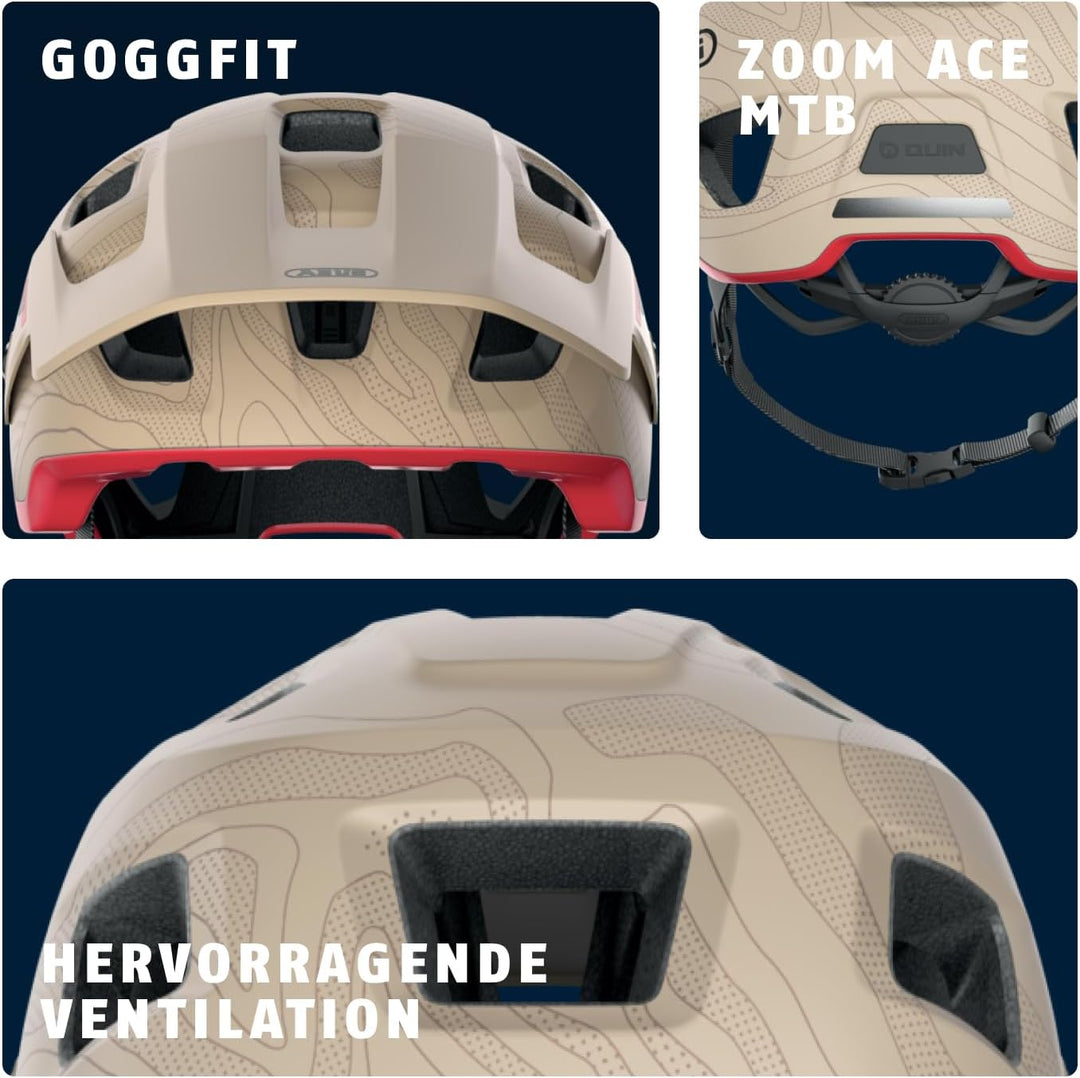 ABUS MTB-Helm MoDrop - robuster Fahrradhelm mit guter Belüftung für Mountainbiker - individuelle Pas