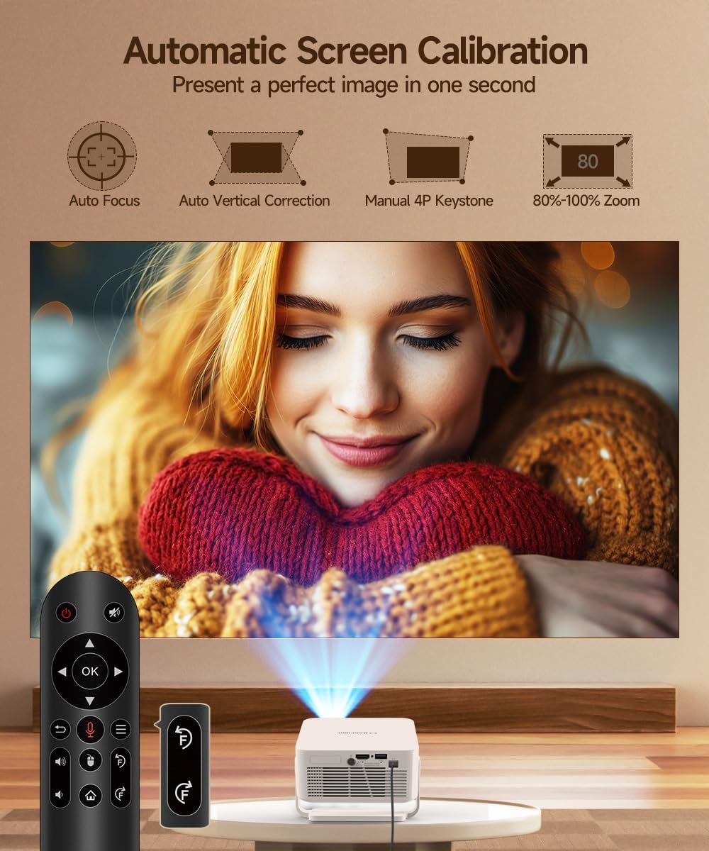 Magcubic Beamer Android 14,HY300max Mini Beamer 4K & 8K mit Dualband WiFi 6 BT 5.4, 260 ANSI unterst