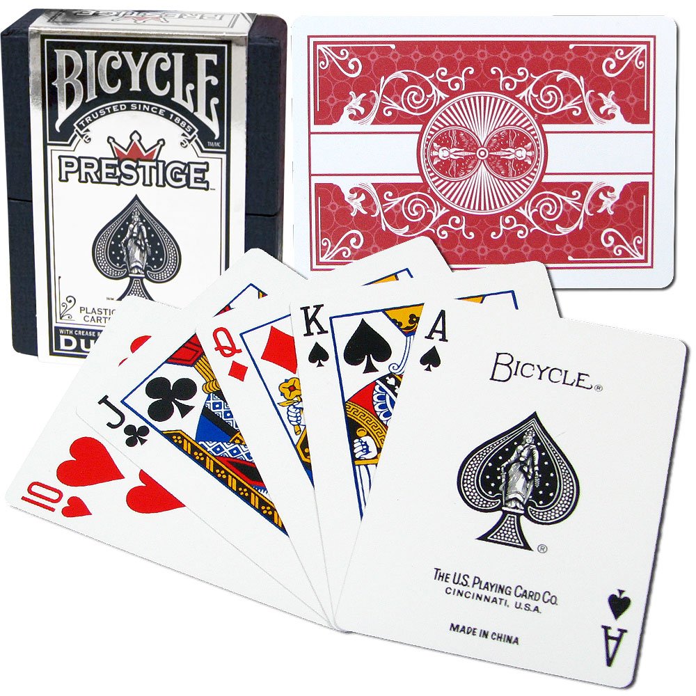 Bicycle Trademark Prestige Spielkarten aus 100% Kunststoff Dura-Flex-Rare (rot), Rot