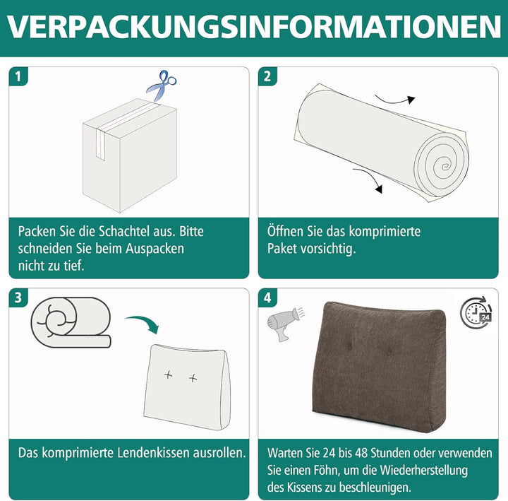 Ergonomisches Rückenkissen für Sofa und Bett, Weiches Keilkissen mit Memory Schaum, Komfortables Les