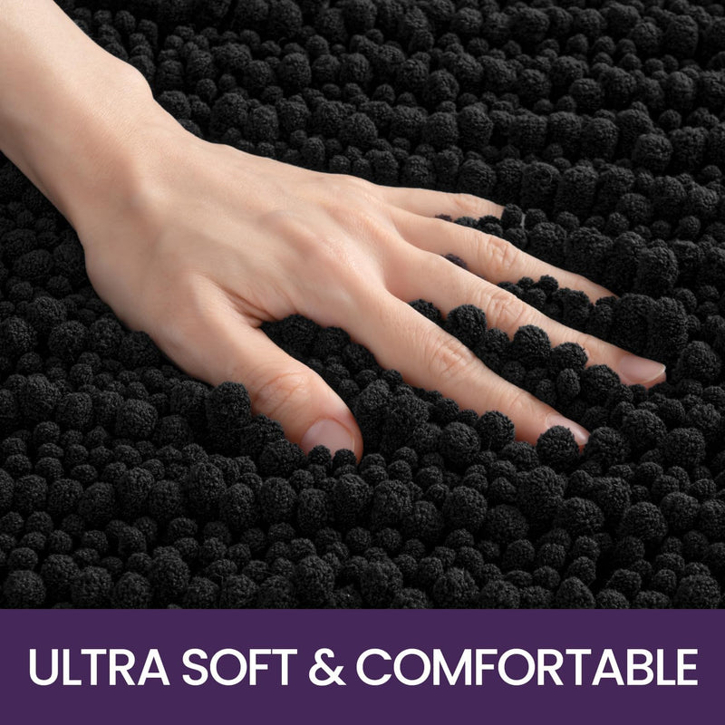DEXI Badezimmerteppich 60 x 110 cm,Chenille Badematte rutschfest,weicher Badvorleger Maschinenwaschb
