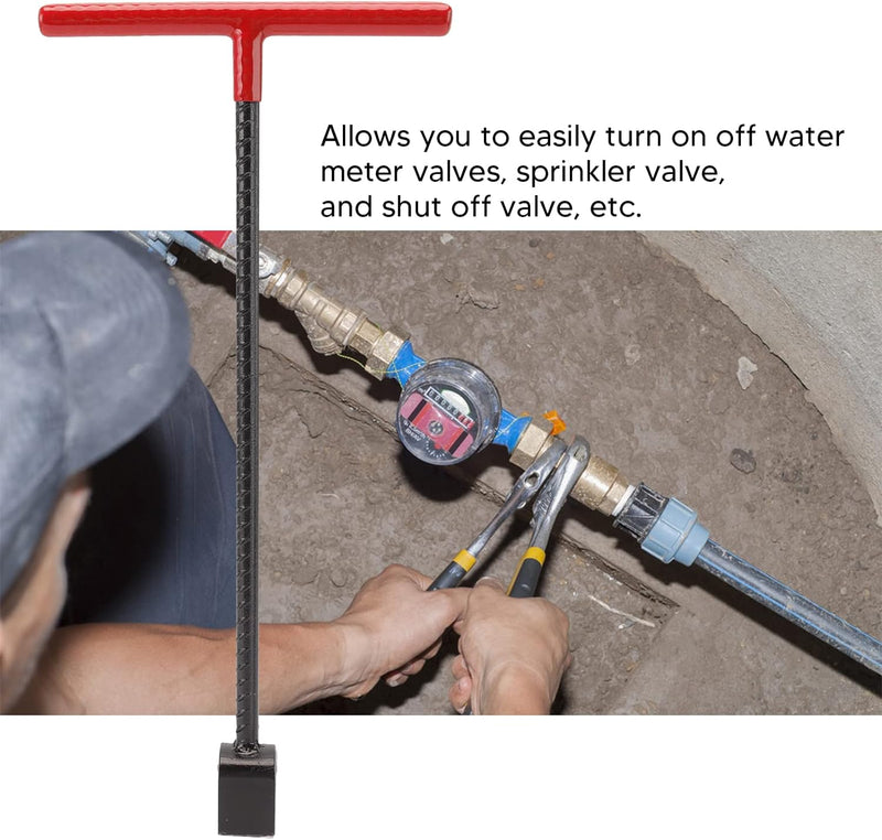 Wasserzählerschlüssel, Multifunktionaler T-Griff-Bordsteinschlüssel mit 4-Wege-Hilfswerkzeug, Hilfss