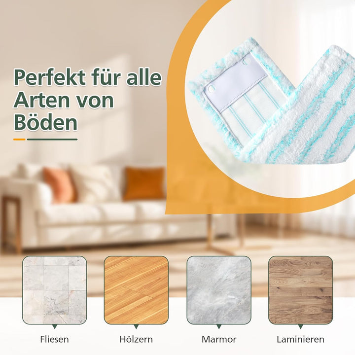 3 Pack Ersatz-Wischbezüge für Leifheit Profi XL Micro Duo / Profi XL Cotton Plus alle Bodenwischer-S