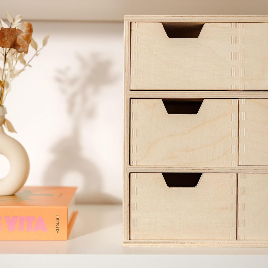 Creative Deco Schubladenbox Schubladenelement | 6 Schubladen | 28,5 x 20 x 28,5 cm (+/- 1 cm) | Mini