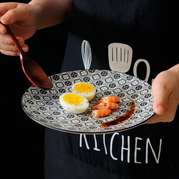 vancasso, Haruka Porzellan Dessertteller, 12-teilig Set, Durchmesser 21,5 cm Rund Kuchenteller, Brot