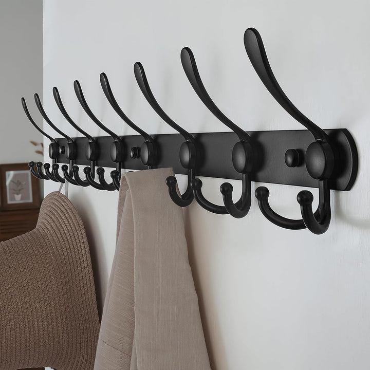 Dseap Garderobenleiste mit 8 haken, schwerlast 74cm Lang garderobenhaken, edelstahl wandgarderobe, k