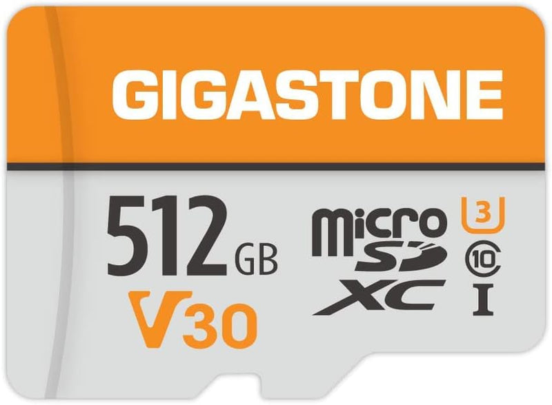 Gigastone 512GB MicroSDXC Speicherkarte + SD Adapter, für Kamera, PC, Laptop und Tablet, Lesegeschwi