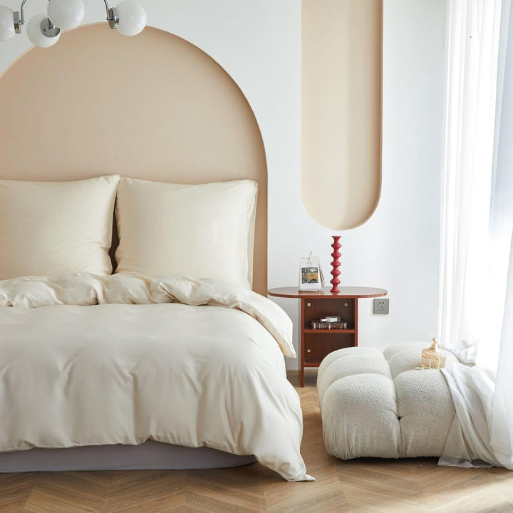 Simple&amp;Opulence Bambus Bettbezug Set, Seidiger und weicher Bettbezug Kühle Bettwäsche Perfekt für Ha