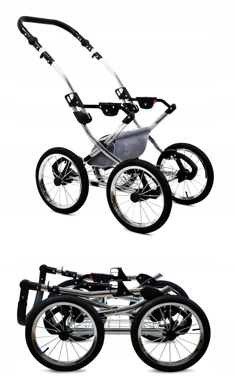 BabyLux® Kinderwagen Set 4 in 1 - Margaret Exclusive - incl. Babywanne, Buggy Sportsitz, Auto-Babysc