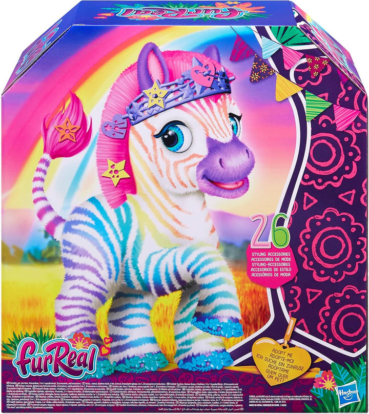 Hasbro furReal Zenya, Mein Regenbogen-Zebra, interaktives Tierchen Spielzeug für Mädchen und Jungen