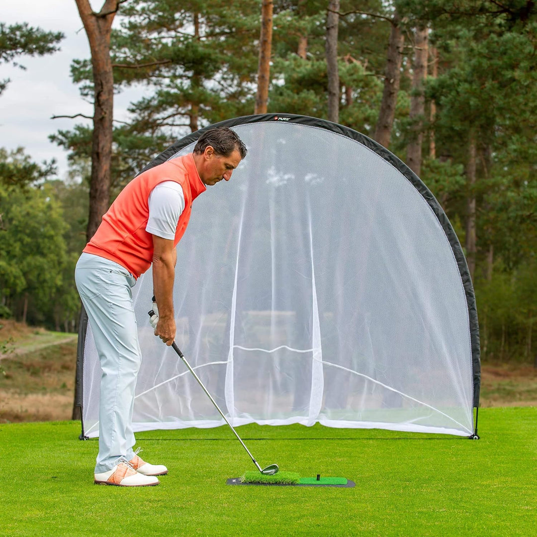 Pure2Improve Unisex-Adult Trainingsnetz Golf 2.40x2.10m Schwarz/Weiss, 2.40x2.10m Schwarz/Weiss