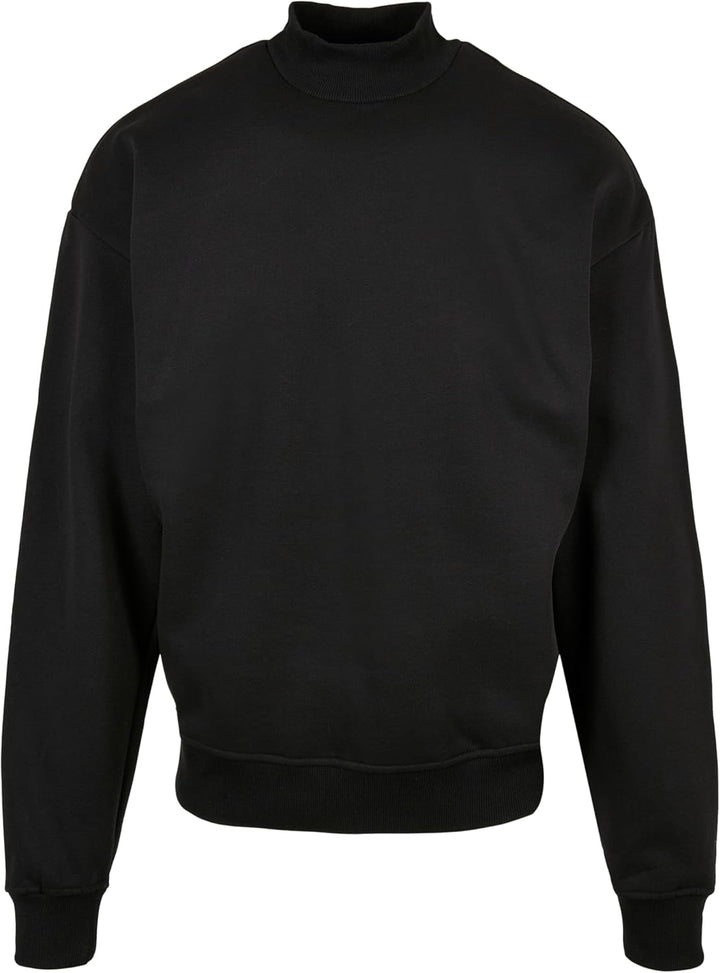 Urban Classics Herren Pullover mit hohem Rippkragen, weites Mock Neck Sweatshirt, überschnittene Sch