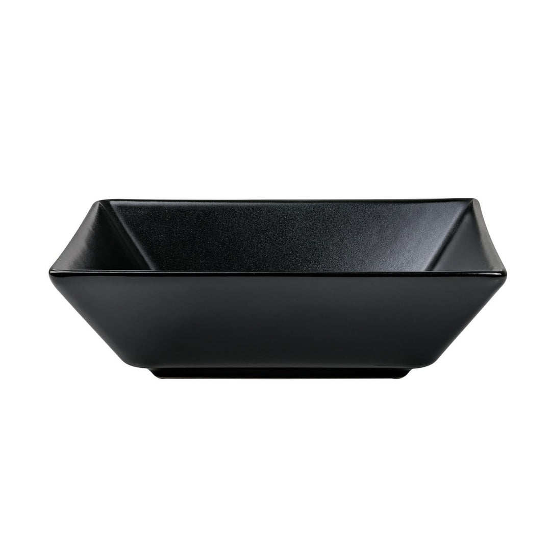 METRO Professional Suppenschale Macario, Steinzeug, 17 x 17 x 10.5 cm, rechteckig, schwarz, 6 Stück
