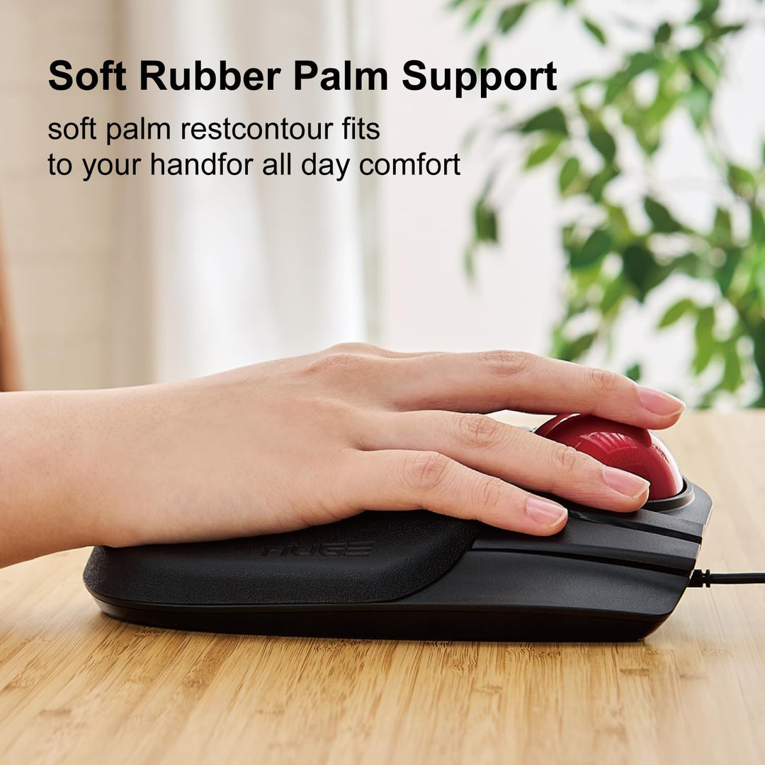 ELECOM Kabelgebundene Fingerbedienung, grosse Trackball-Maus, 8-Tasten-Funktion mit glatter Tracking