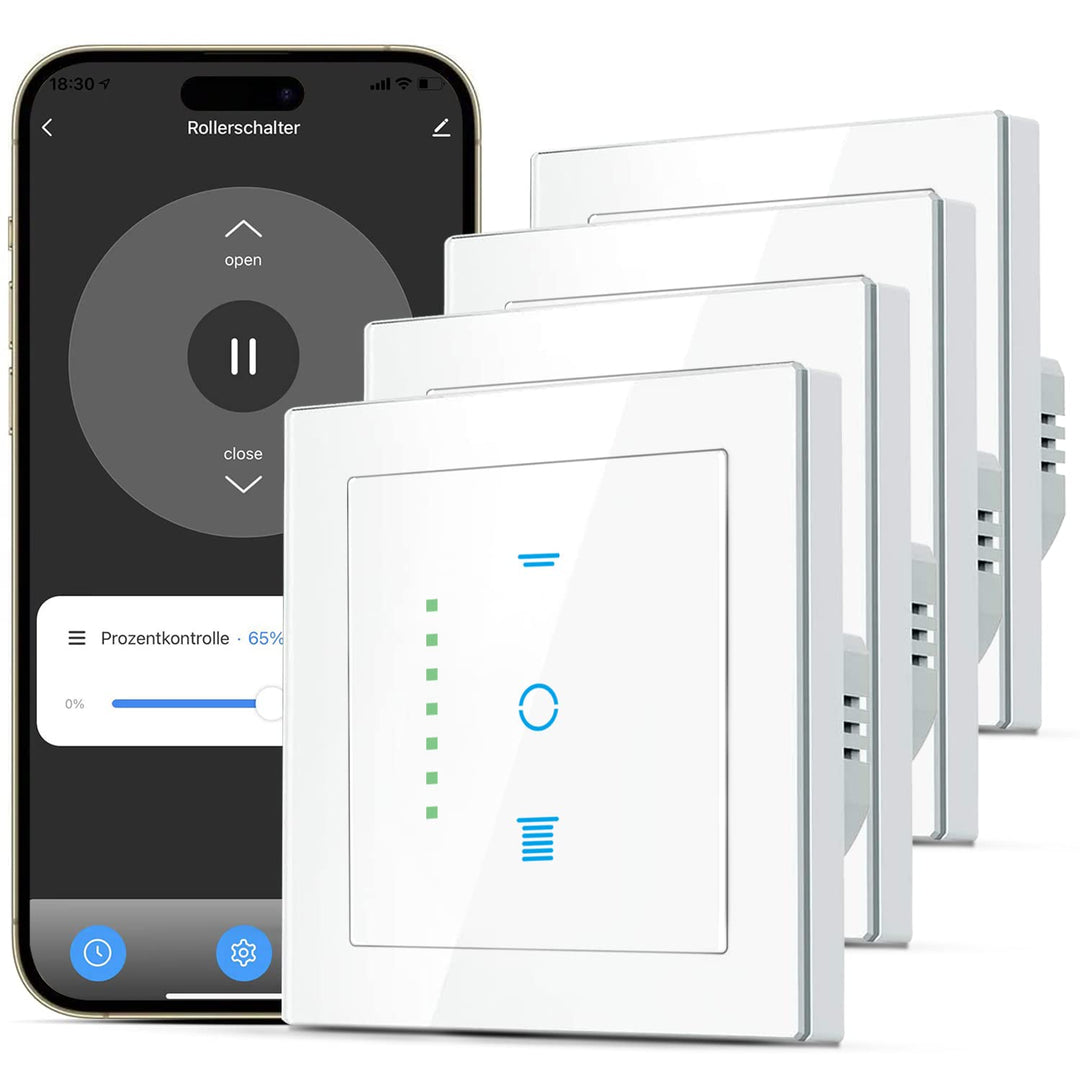 CURRYSMARTER WLAN Rollladenschalter, [6 Gen] Jalousien Schalter mit steuerbarer LED, Smart Rolladen