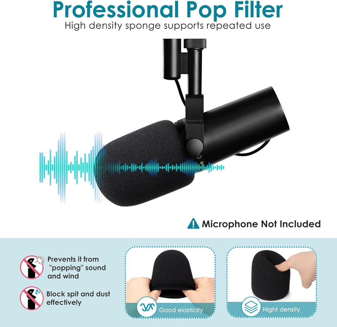 YOUSHARES SM7dB Mikrofonarm mit popschutz - Microphone Schwenkarmständer kompatibel mit Shure SM7dB