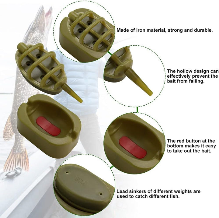 LYTIAVGEN 8 Stück Angeln Feeder Set Fishing Feeders Inline Method Feeder Set Kunststoff Angeln Futte