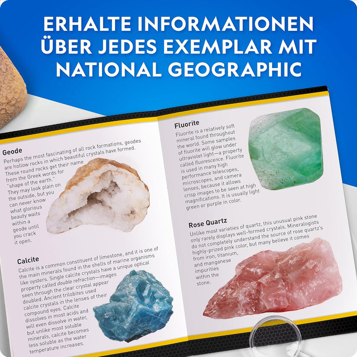 NATIONAL Geographic Mega Edelstein-Ausgrabungsset – Edelsteine & Kristalle Ausgrabungsset, Wissensch