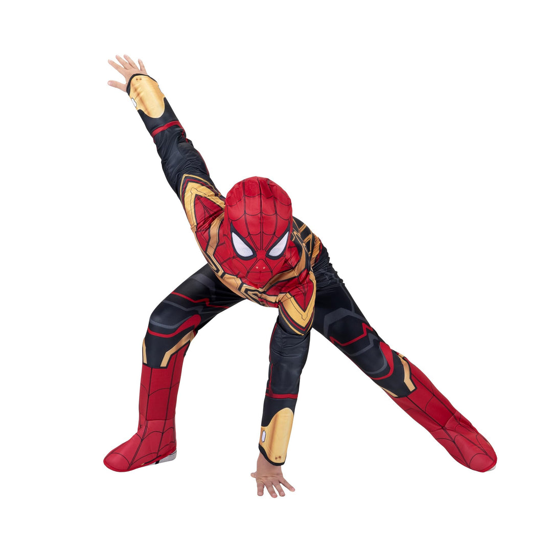Marvel Jungen Deluxe Iron Spider Man Kostüm, Kinder Spiderman integrierter Anzug für Kinder Grösse M