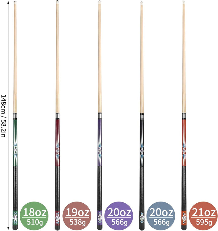 Kmise Billard-Stick-Set, 147 cm, Billard-Queue-Stick, Snooker-Spiel, Billard-Sticks für Männer, prof