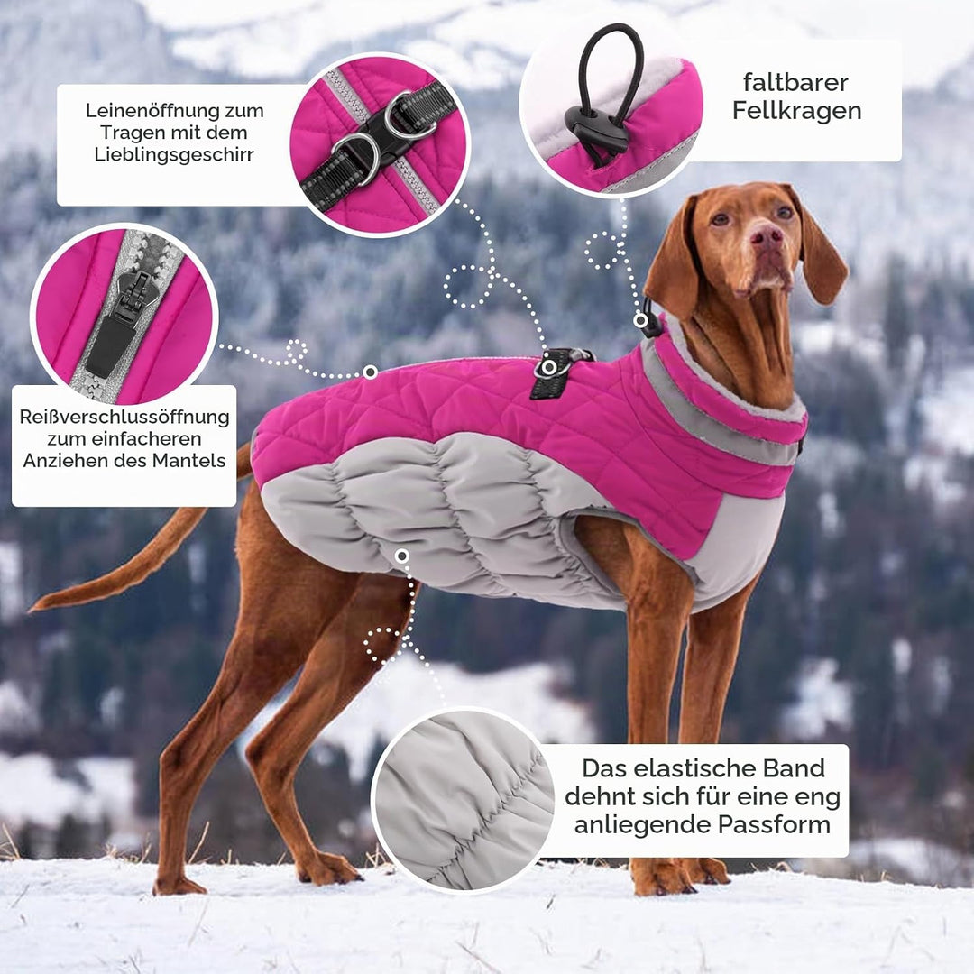 Kuoser Hundejacke Hundemantel für Kleine Hunde Winterweste, Wasserdicht Hunde Wintermantel Jacke Win