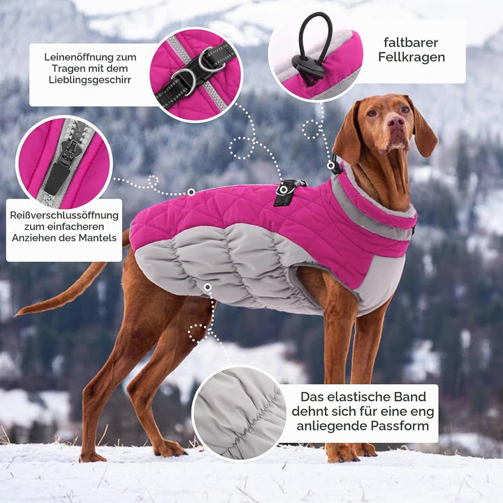 Kuoser Hundejacke Hundemantel für Kleine Hunde Winterweste, Wasserdicht Hunde Wintermantel Jacke Win