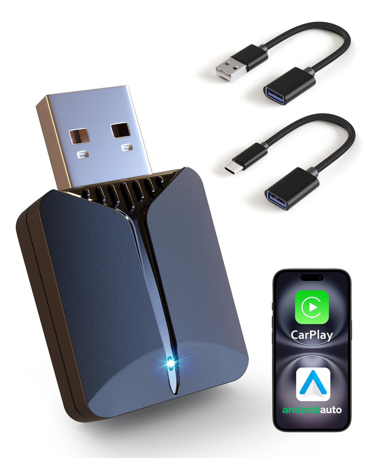 2025 Carplay Wireless Adapter-Android Auto Wireless Adapter 2-in-1 Superschnelle Upgrade von Wired a