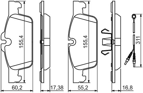 Bosch BP1448 Bremsbeläge - Vorderachse - ECE-R90 Zertifizierung - vier Bremsbeläge pro Set