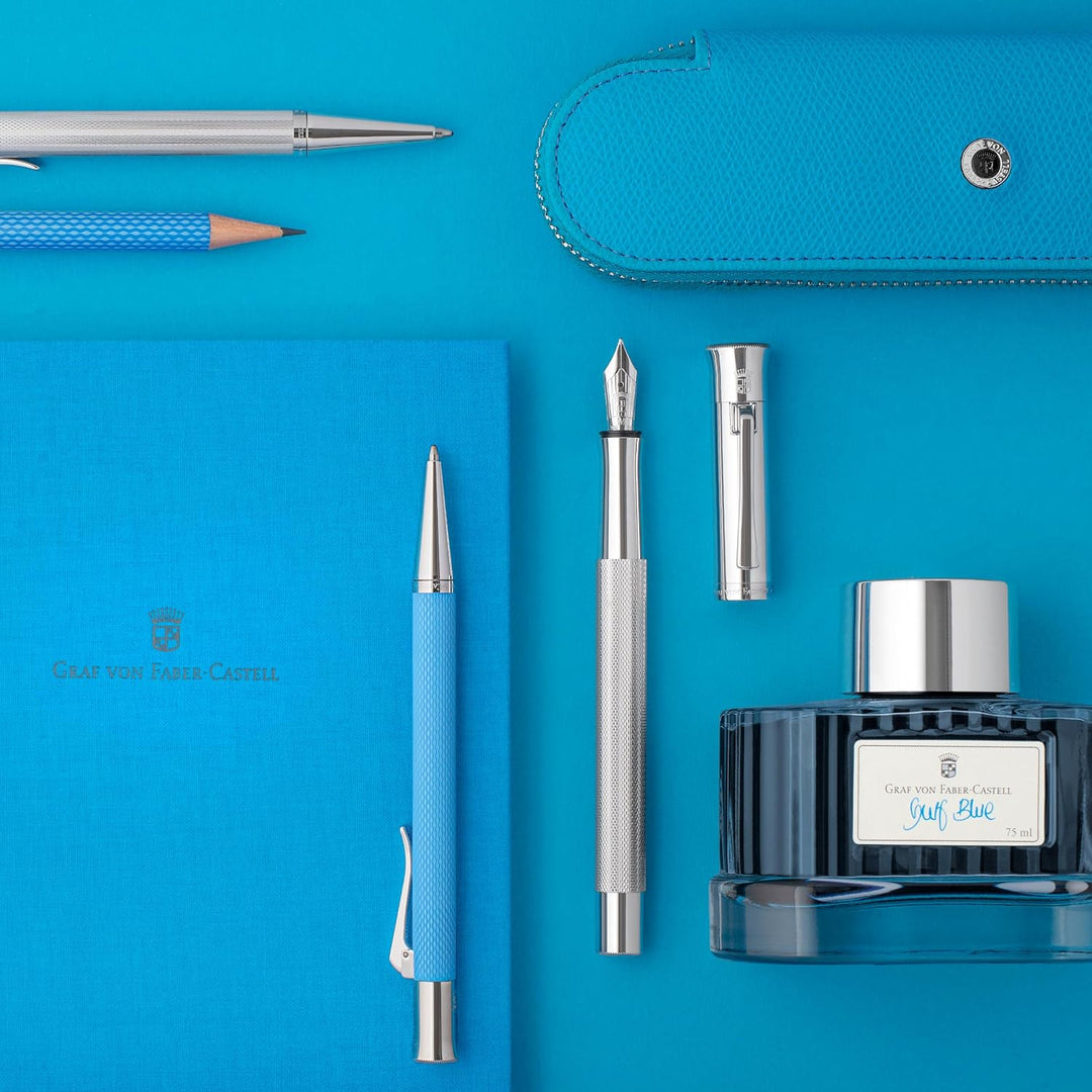 Graf von Faber-Castell 145265 Drehkugelschreiber Guilloche Gulf Blau, Gulf Blau