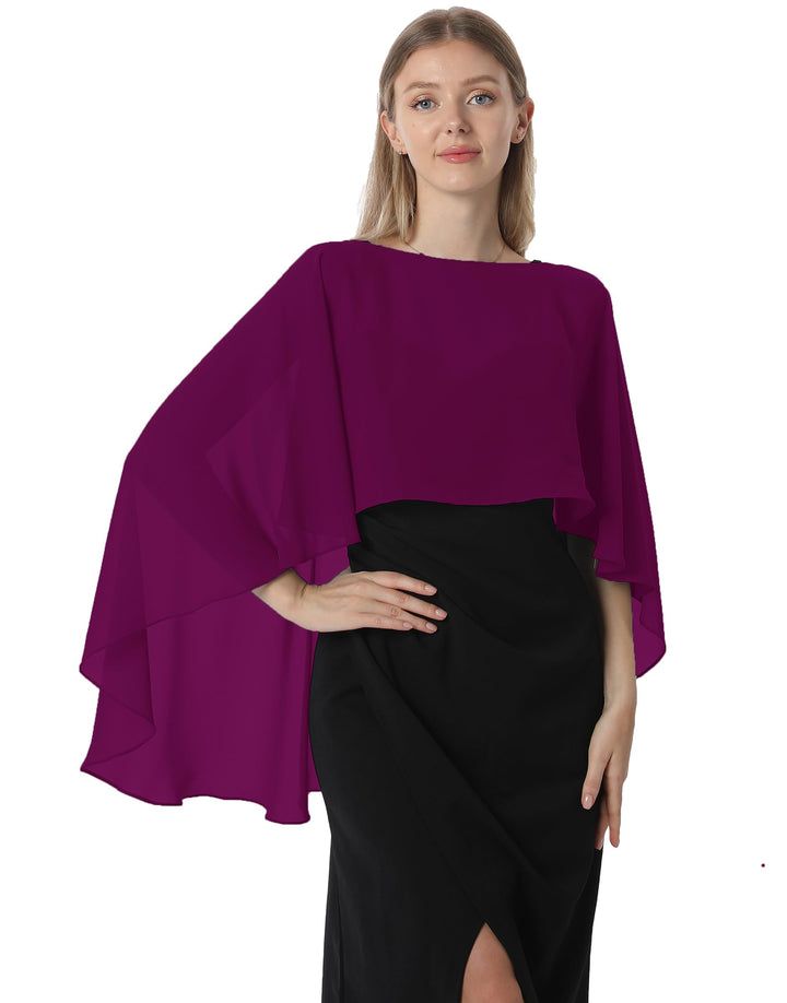 Damen Chiffon-umhang001 Pashmina-Schal Einheitsgrösse Fuchsia, Einheitsgrösse Fuchsia