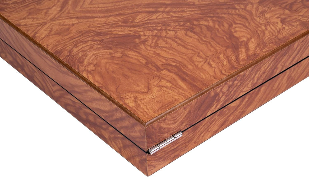 Engelhart- 250541 - Luxus-Backgammon 18 Zoll – Rosenholzfurnier, lackiert 18 Zoll Rosenholz, 18 Zoll