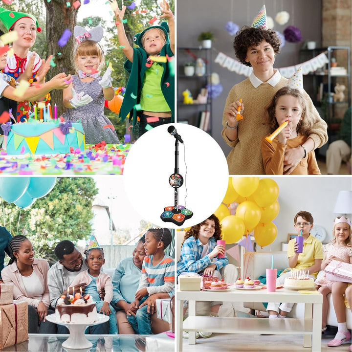 Karaoke-Maschine mit Mikrofonen, Stand Up Mikrofon Kinder, Kindermikrofon mit verstellbarem Ständer