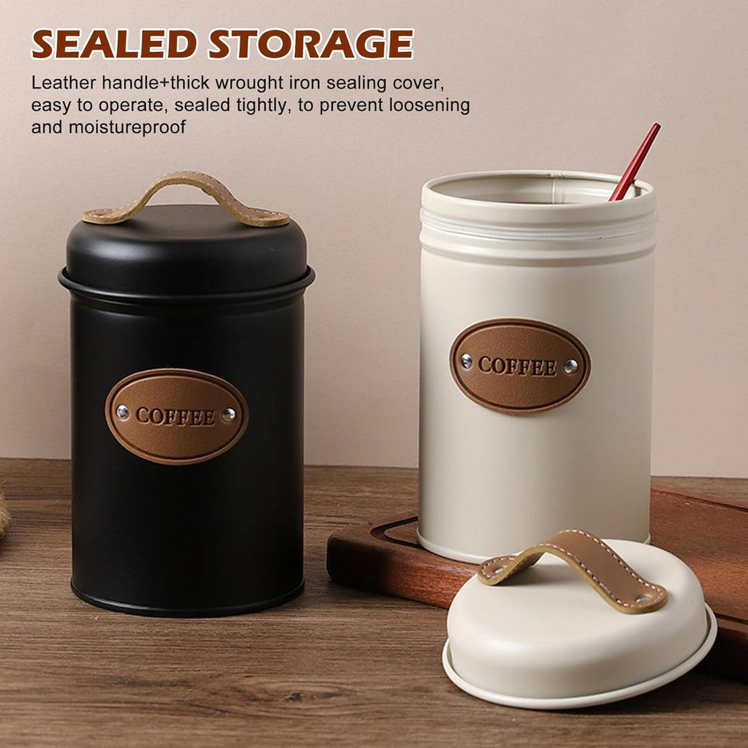 Kaffeedose 2er Set, 1200ml Luftdichte Kaffeebehälter, Kaffeebohnen Aufbewahrung und Kaffeepads Aufbe