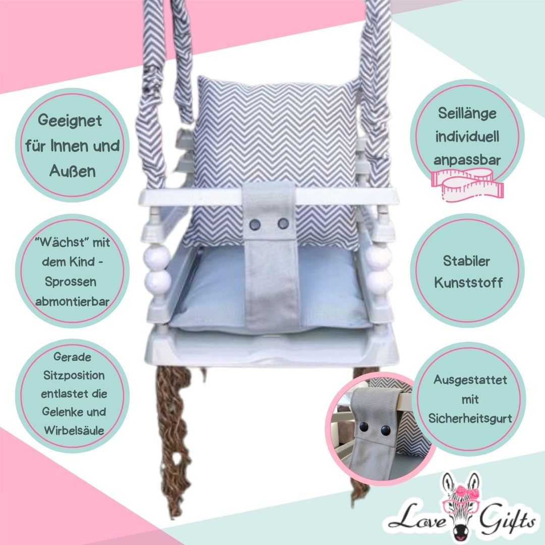 Love Gifts® Schaukelsitz Outdoor - Babyschaukel/Kinderschaukel - Schaukel für Garten, Zimmer oder Ki