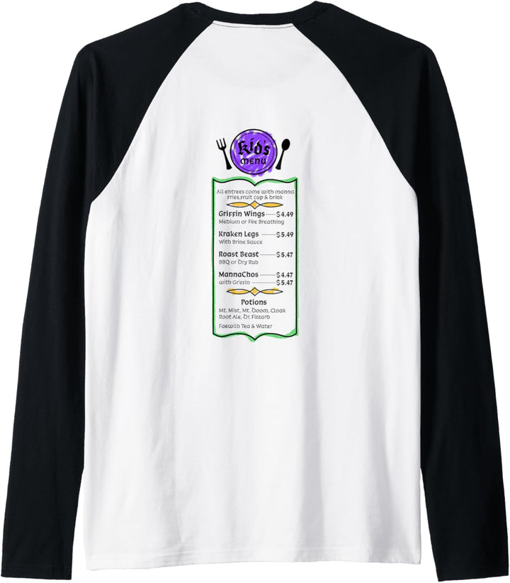 Disney Pixar Onward Manticore's Tavern Kids Menu Raglan