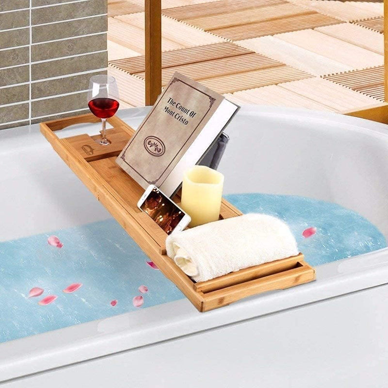Badewanne Caddy & Laptop-Bett Schreibtisch - 2 in 1, Badewanne Tablett integriertem Ständer für Büch