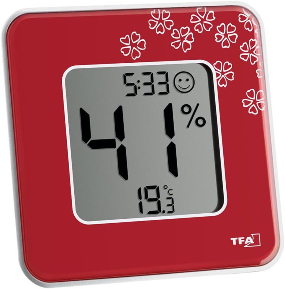 TFA Dostmann Style 30.5021 digitales Thermo-Hygrometer (1 x schwarz + 1 x rot), 1 X Schwarz + 1 X Ro